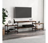 FOZICV Mobile per TV, per soggiorno, camera da letto o studio, design elegante e pratico, affumicato, 197 x 35 x 52 cm