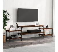 FOZICV Mobile per TV, per soggiorno, camera da letto o studio, design elegante e pratico, effetto rovere marrone, 197 x 35 x 52 cm