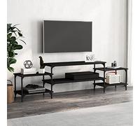 FOZICV Mobile per TV, per soggiorno, camera da letto o studio, design elegante e pratico, nero, 197 x 35 x 52 cm