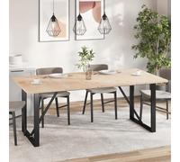FOZICV Set di 4 vassoi rettangolari di ricambio, 200 x 100 x 2,5 cm, per tavolino da caffè, bar, per il pranzo, in pino massiccio marrone