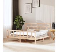 FOZICV Telaio del letto in legno con testiera e pediera, multifunzionale, letto per gli ospiti, per la famiglia, per la camera da letto, design semplice ma senza tempo, marrone, 205,5 x 205,5 x 69,5