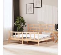 FOZICV Telaio del letto in legno con testiera e pediera, multifunzionale, letto per gli ospiti, per la famiglia, per la camera da letto, design semplice ma senza tempo, marrone, 205,5 x 185,5 x 69,5