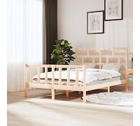 FOZICV Telaio del letto in legno con testiera e pediera, multifunzionale, letto per gli ospiti, per la famiglia, per la camera da letto, design semplice ma senza tempo, marrone, 205,5 x 145,5 x 69,5