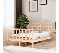 FOZICV Telaio del letto in legno con testiera e pediera, multifunzionale, letto per gli ospiti, per la famiglia, per la camera da letto, design semplice ma senza tempo, marrone, 195,5 x 145,5 x 69,5