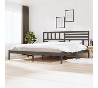 FOZICV Telaio del letto in legno con testiera, multifunzionale, letto per gli ospiti, per la famiglia, per la camera da letto, design senza tempo, grigio, 205,5 x 206 x 100 cm