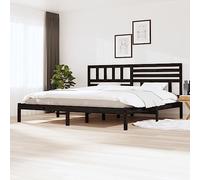 FOZICV Telaio letto in legno con testiera, multifunzionale, letto per gli ospiti, letto per la famiglia, per la camera da letto, design semplice ma senza tempo, colore nero, 205,5 x 206 x 100 cm