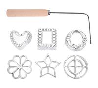 Fozriybefy Achappam Stampo Bunuelos Stampo con Manico Set di Rosette, Stampo per Biscotti Quadrati Cerchio Cuore per Cucina Cottura Fritta