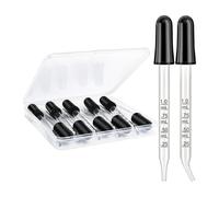 Fozriybefy Confezione da 10 Contagocce In Vetro - Punte Curve e Dritte, Contagocce per Pipette da 1 Ml per Lavori Manuali, Misurazioni e Contagocce