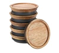 Fozriybefy Confezione da 6 coperchi a collo , in legno per palline, bicchieri Kerr, per alimenti, ermetici per bicchieri, 72 mm