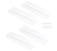 Fozriybefy Organizzatore per Portaspezie un Parete, Supporto per Ripiano per Spezie nel Acrilico Trasparente per Porta ' Della Dispensa Della Cucina un Parete, Confezione da 4