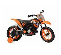 FP-TECH - MOTO ELETTRICA PER BAMBINI MOTOCICLETTA 2 POSTI CON USB MP3 LED SOSPENSIONI E RUOTE IN GOMMA AD ARIA (Arancione)
