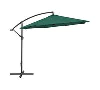 FP-TECH OMBRELLONE DA GIARDINO DECENTRATO 3X3 LATERALE RICHIUDIBILE, BEIGE CHIARO O VERDE (Verde)