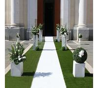 FP-TECH Tappeto Nuziale Bianco PASSATOIA per Matrimonio Cerimonia Evento Chiesa 30 Metri
