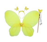 [Fpbiagoq] Ali di fata colorati vestire con le ali luminose luminose fata esibizione delle donne ragazze farfalla doppio lato fata fata fata collana