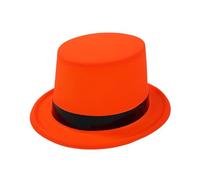 [Fpbiagoq] Cappello alto con nastro nero fluorescente per feste cosplay gioco di ruolo per adulti accessori vestito cappello da cavaliere cappello da gentiluomo fedora