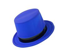 [Fpbiagoq] Cappello alto con nastro nero fluorescente per feste cosplay gioco di ruolo per adulti accessori vestito cappello da cavaliere cappello da gentiluomo fedora