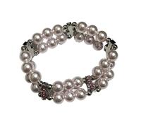 [Fpbiagoq] Catena elastica di perle a doppio filo incrociato elastico gioielli religiosi braccialetto di perle elastico per occasioni speciali,