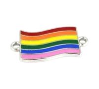 Fpbiagoq Ciondolo in lega arcobaleno a forma di cuore con foro per collana e ciondolo per borsa con due colori scegliere il fascino della lega arcobaleno