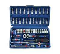 Fpbiagoq Set di attrezzi per riparazione auto 46 in 1, set di attrezzi manuali, cricchetti, chiave inglese, ricerca esagonale, per