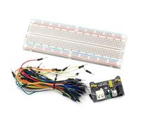 FPHADO MB102 Breadboard Power Module Kit con 830 Point Solderless Breadboard & 65 cavi jumper flessibili per prototipazione