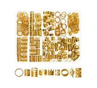 FPIJMG Anelli e Perline per Trecce 220 Pezzi Oro Accessori per Capelli Donna Fermagli Antiscivolo Kit Gioielli Capelli Metallo Resistente Stile Barocco per Uso Quotidiano