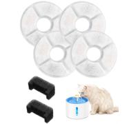 FPIJMG Filtri Fontanella per Gatti 6 Pezzi - 4 Rotondi Carbone Attivo + 2 Cotone Pompa | Compatibili Catit Pixi | Elimina Odori, Salva Pompa, Bevanda Sicura