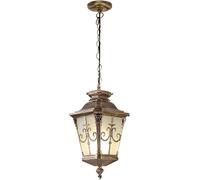 FPLNMRD Lampadario da esterno per veranda, lampione in vetro impermeabile, illuminazione da soffitto per esterni, stile vintage, stile rustico, cortile, giardino, hall, lampadario in metallo retrò all