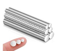 FPMYB Magneti al Neodimio 330Pezzi, 3 Dimensioni, 100Pezzi 5x1mm, 110Pezzi 4x1.5mm, 120Pezzi 3x1mm, Rotondi, Argento, per Frigo, Lavagne, Porte, Ufficio