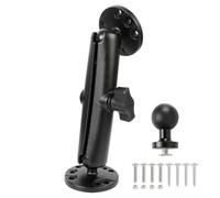 FPN Fish Finder e supporto a sfera da 2,5 cm con braccio lungo in alluminio, piastra rotonda AMPS per supporti RAM/GPS/barche/veicolo, attacco bullone a T per sistemi di pista, compatibile con