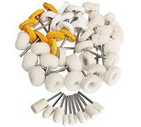 FPPO Set di ruote per lucidatura da 2,5 cm, in feltro di lana, con gambo da 3 mm, per accessori rotanti, mini kit di lucidatura per orologi e gioielli, 50 pezzi