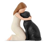 Fpreeza Statuetta commemorativa a forma di cane, con scritta "Love My Dog", idea regalo per la perdita del cane, colore nero
