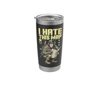 FPS Gamer Funny I Hate This Map Lettore di videogiochi militare Bicchiere termico in acciaio inox doppia parete