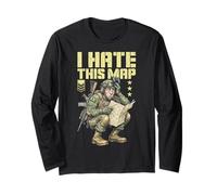 FPS Gamer Funny I Hate This Map Lettore di Videogiochi Militare Maglia a Manica