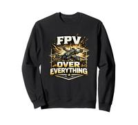 FPV Over Everything Drone Quad Pilot Gold Vintage Gift Felpa