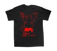 FPVAWKBL Cat Bat Skull Shirt Plus Size Gothic Goth Occult Energy Punk Grunge Pentacle Star Pentagram Satanic Baphomet