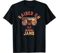 FPVAWKBL Raised On Old School Jams Vintage Hip Hop R&B Music T-Shirt
