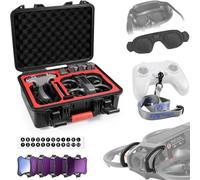 FPVtosky Kit di accessori Avata 2 6 in 1, custodia rigida Avata 2, paraurti cardanico, set di 5 filtri ND, occhiali 3 parapolvere, cordino da collo, adesivo digitale per batteria per DJI Avata2 Drone