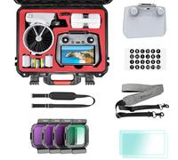 FPVtosky Kit di accessori per DJI Flip Fly More Combo, include custodia rigida, parasole RC 2, cordino da collo, 2 pellicole protettive per lo schermo, adesivi per batteria, Nero , 6 in 1