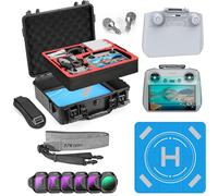 FPVtosky Set di custodia rigida per DJI Mini 5 Pro, kit di accessori per droni include custodia a doppio strato, parasole RC2, cordino, protezione schermo in vetro temperato RC2, tappetino di