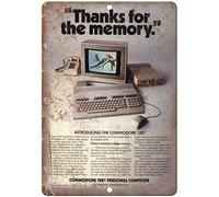 FQDIQI Commodore 128 Personal Computer Vintage Ad 30,5 x 20,3 cm Targa in metallo look retrò per casa bar ecc, anche come regalo