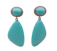 FQHIDMOMX 18x31mm Blue Triangle Shape Earrings Geometric Jewelry For Women