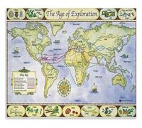 FQHIDMOMX Educational World History Poster The Age of Exploration Historical Period Learning Tool Canvas Print Wall-Art for School(Framed,08x12inch(20x30cm))