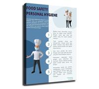 FQHIDMOMX Food Standards Personal Hygiene Practices Poster for Culinary Arts Students Kitchen Staff Reference Wall-Art for Restaurant Kitchen(Framed,12x18inch(30x45cm))