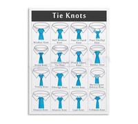 FQHIDMOMX Gentleman's Tie Knots Guide Poster Canvas Wall-Art How To Tie A Necktie Tutorial for Dressing Room Closet Decor(Unframed,12x18inch(30x45cm))