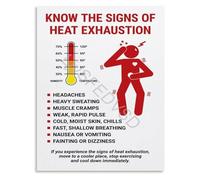 FQHIDMOMX Heat Exhaustion Prevention Poster Recognizing Signs Symptoms What to Do Guide Educational Infographic Wall Decor(Framed,08x12inch(20x30cm))
