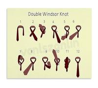 FQHIDMOMX How To Tie A Tie Tutorial Canvas Wall-Art Poster Mens Fashion Necktie Guide Step Instructions Wedding Groomsmen Gift Idea(Framed,16x24inch(40x60cm))