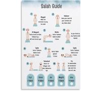 FQHIDMOMX Muslim Salah How To Pray Guide Step By Step Islamic Prayer Namaz Wudu Dua Learning Educational(Unframed,16x24inch(40x60cm))
