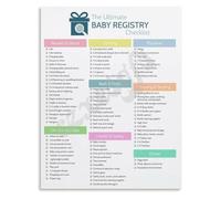 FQHIDMOMX Newborn Essentials Guide Registry Checklist Poster Canvas Print for Nursery Wall-Art Shower Gift Parents(Unframed,12x18inch(30x45cm))