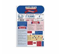 FQHIDMOMX Shuffleboard How to Play Poster Complete Rules Guide with Scoring Instructions Wall Chart for Game Room Pub Bar Player Gift(Unframed,16x24inch(40x60cm))