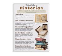 FQHIDMOMX Think Like A Historian Critical Thinking Poster Canvas Wall-Art History Skills Educational School Classroom Decor(Unframed,16x24inch(40x60cm))
